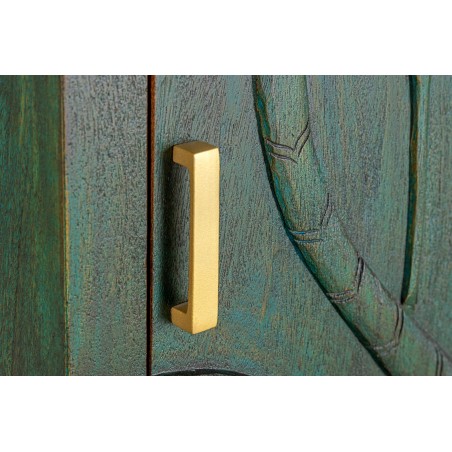 Highboard PEACOCK 170cm manguier vert et or fait main