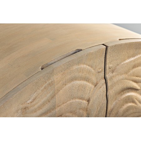 Highboard LION 140cm - Buffet haut manguier blanc et noir