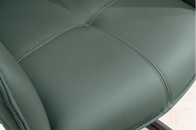 Fauteuil pivotant EUPHORIA cuir vert - Rotation 180°