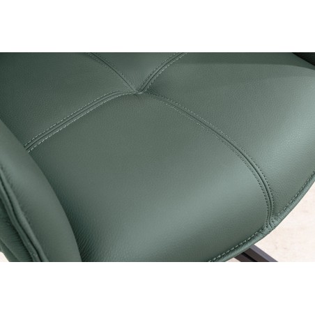 Fauteuil pivotant EUPHORIA cuir vert - Rotation 180°