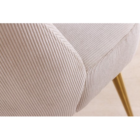 Chaise MIA CASA corde beige pieds métal champagne gold