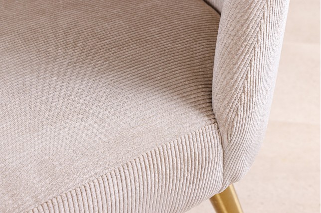 Chaise MIA CASA corde beige pieds métal champagne gold