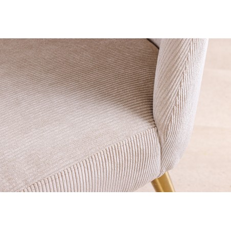 Chaise MIA CASA corde beige pieds métal champagne gold