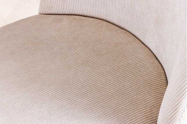 Chaise MIA CASA corde beige pieds métal champagne gold