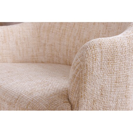 Chaise EXTRAVAGANCIA beige chenille accoudoirs champagne
