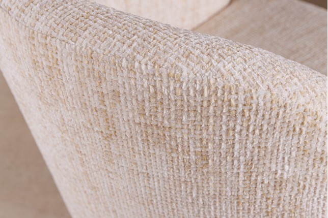 Chaise EXTRAVAGANCIA beige chenille accoudoirs champagne