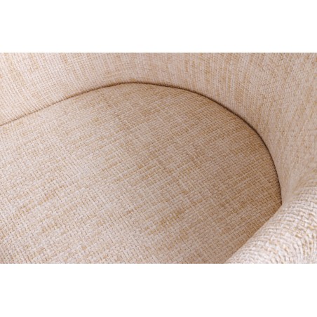 Chaise EXTRAVAGANCIA beige chenille accoudoirs champagne
