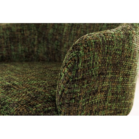 Chaise EXTRAVAGANCIA chenille vert foncé & doré