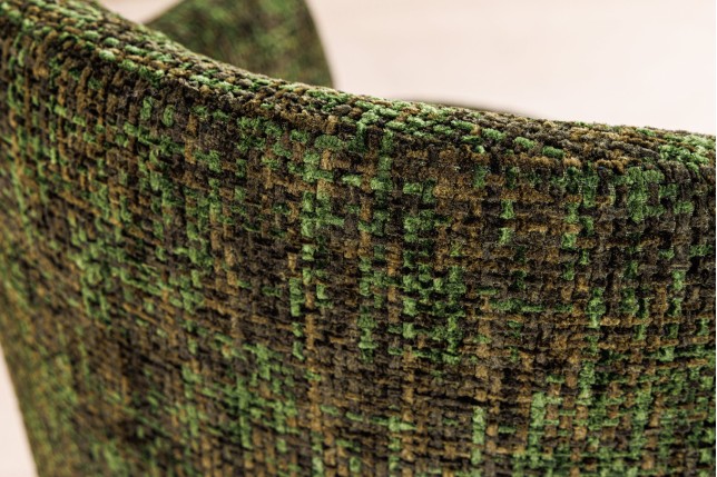 Chaise EXTRAVAGANCIA chenille vert foncé & doré