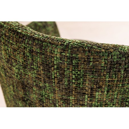 Chaise EXTRAVAGANCIA chenille vert foncé & doré