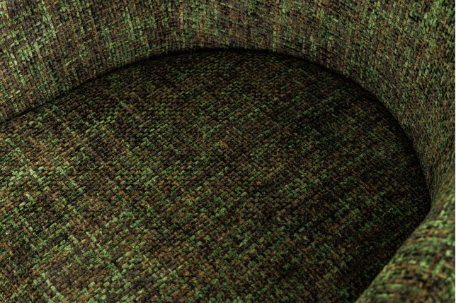 Chaise EXTRAVAGANCIA chenille vert foncé & doré