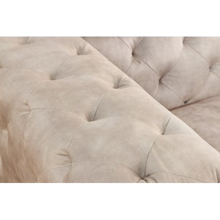 Fauteuil Chesterfield Modern Barock velours champagne beige