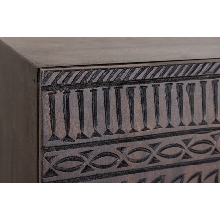 Highboard TRIBAL 120cm Manguier Massif Brun Foncé