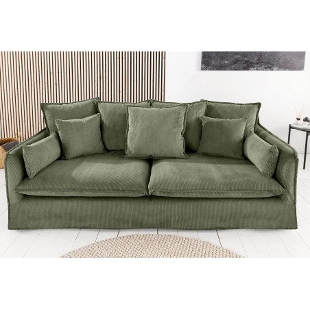 Canapé HEAVEN 3 places tissu cordon vert 200cm