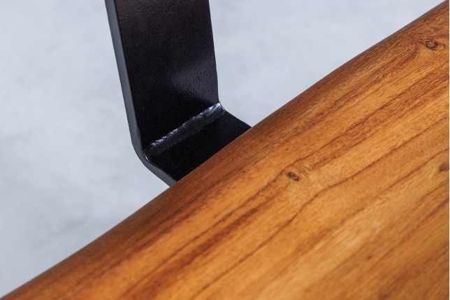 Banc MAMMUT 160cm Acacia Massif Finition Miel avec Dossier