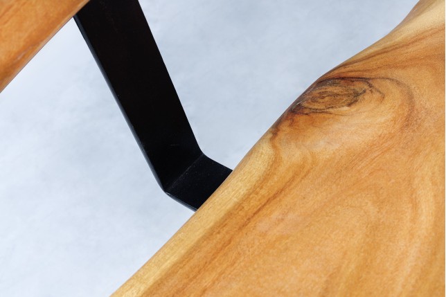 Banc MAMMUT 200cm acacia massif finition miel avec dossier