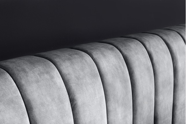 Lit AMSTERDAM 160x200cm velours gris - Design & confort