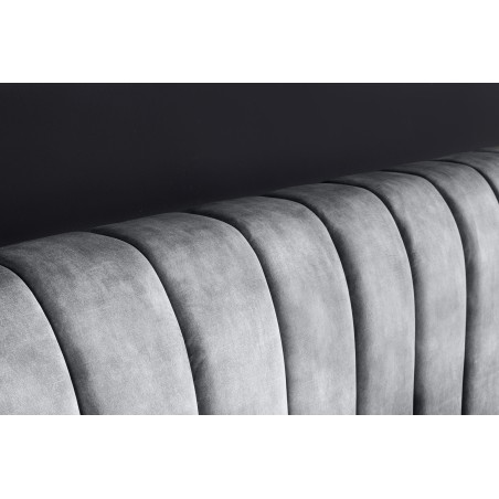 Lit AMSTERDAM 160x200cm velours gris - Design & confort