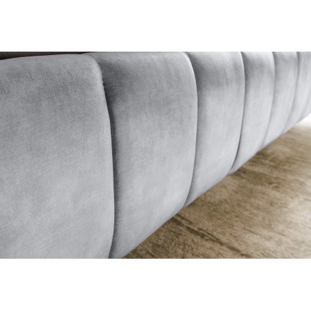 Lit AMSTERDAM 180x200cm velours gris - Chambre design