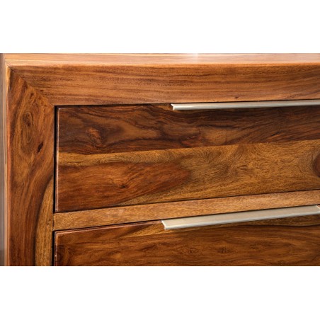 Commode PURE 100cm Sheesham Massif Brown Stone