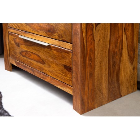 Commode PURE 100cm Sheesham Massif Brown Stone