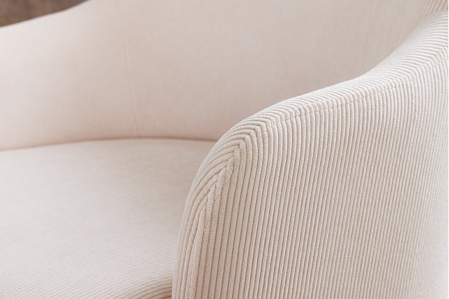 Chaise EXTRAVAGANCIA beige cordon tressé et accoudoirs dorés