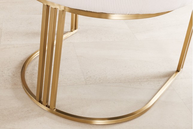 Chaise EXTRAVAGANCIA beige cordon tressé et accoudoirs dorés