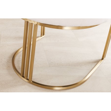 Chaise EXTRAVAGANCIA beige cordon tressé et accoudoirs dorés