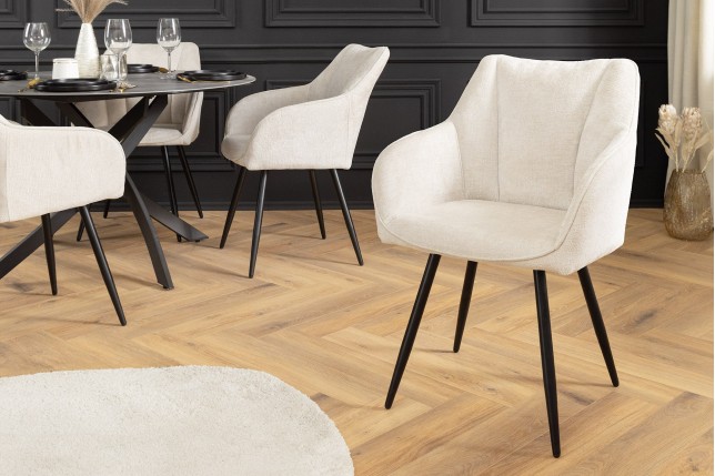 Fauteuil pivotant AVIGNON 360° chenille beige champagne