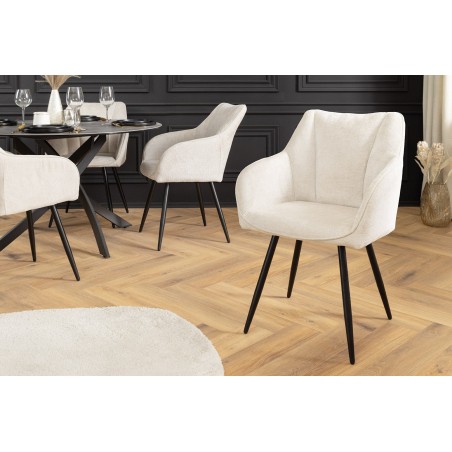 Fauteuil pivotant AVIGNON 360° chenille beige champagne