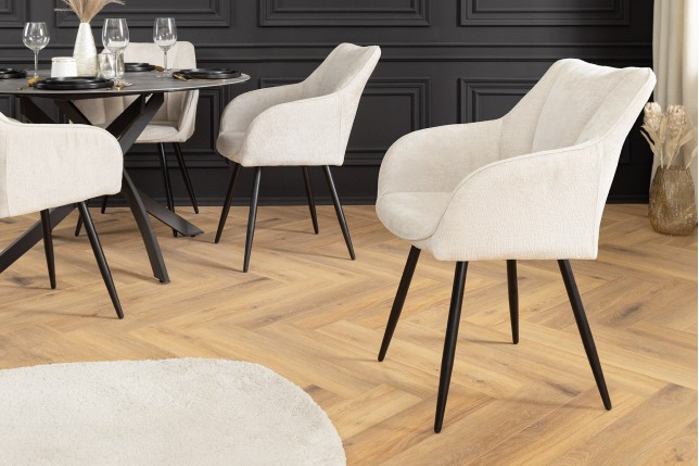 Fauteuil pivotant AVIGNON 360° chenille beige champagne
