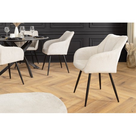 Fauteuil pivotant AVIGNON 360° chenille beige champagne