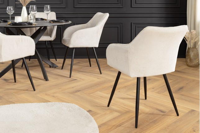 Fauteuil pivotant AVIGNON 360° chenille beige champagne