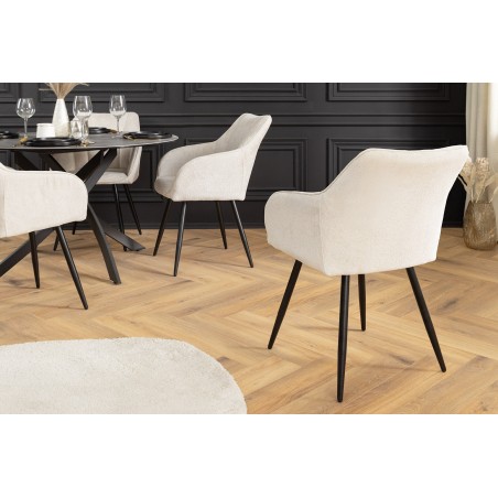 Fauteuil pivotant AVIGNON 360° chenille beige champagne