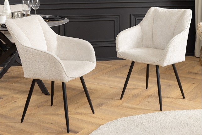 Fauteuil pivotant AVIGNON 360° chenille beige champagne