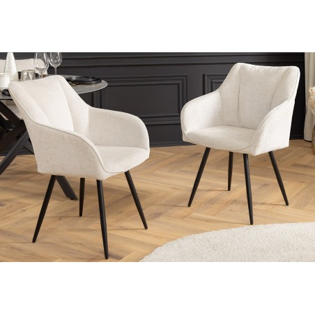 Fauteuil pivotant AVIGNON 360° chenille beige champagne