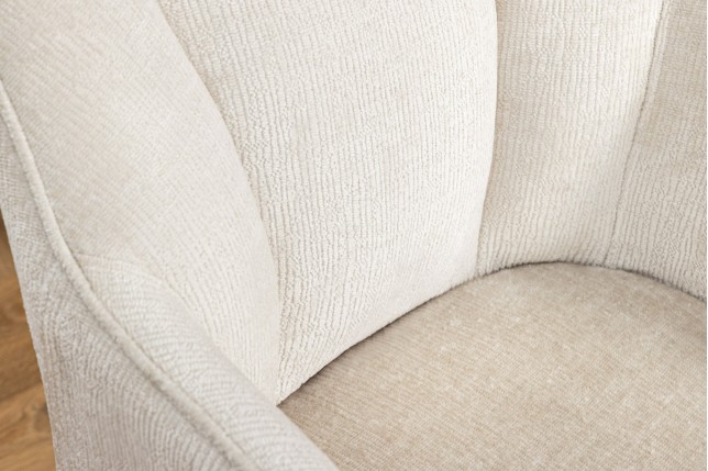 Fauteuil pivotant AVIGNON 360° chenille beige champagne