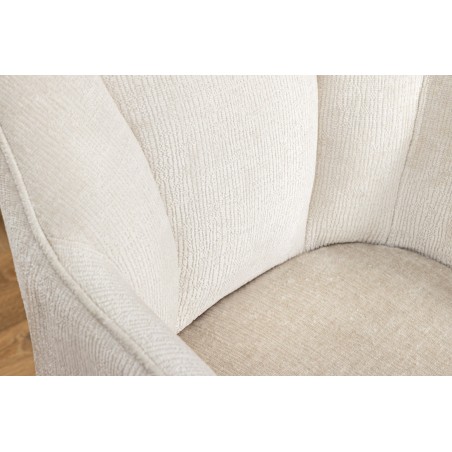 Fauteuil pivotant AVIGNON 360° chenille beige champagne