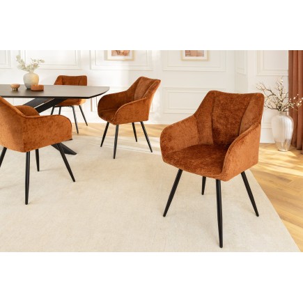 Fauteuil pivotant AVIGNON 360° chenille brun rouille