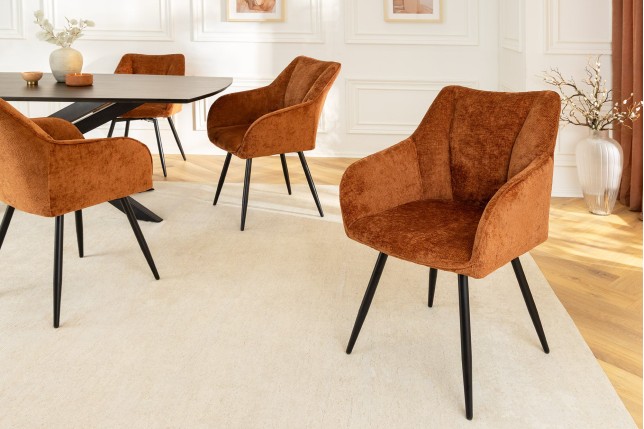 Fauteuil pivotant AVIGNON 360° chenille brun rouille