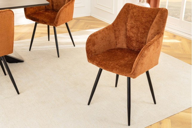 Fauteuil pivotant AVIGNON 360° chenille brun rouille
