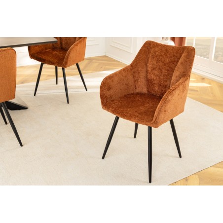 Fauteuil pivotant AVIGNON 360° chenille brun rouille