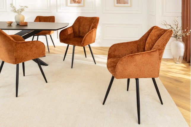 Fauteuil pivotant AVIGNON 360° chenille brun rouille