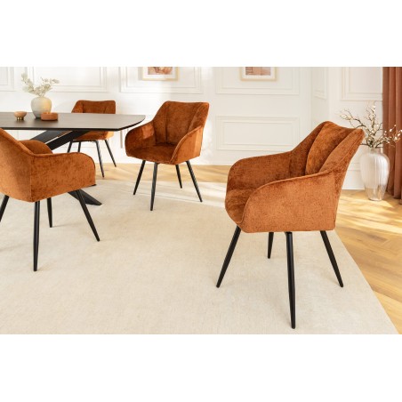 Fauteuil pivotant AVIGNON 360° chenille brun rouille