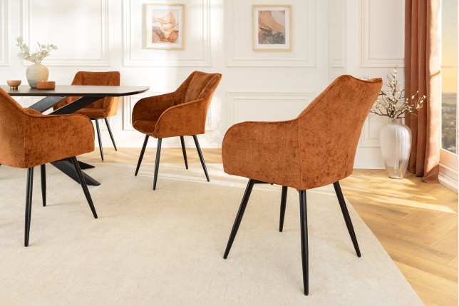 Fauteuil pivotant AVIGNON 360° chenille brun rouille