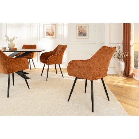 Fauteuil pivotant AVIGNON 360° chenille brun rouille