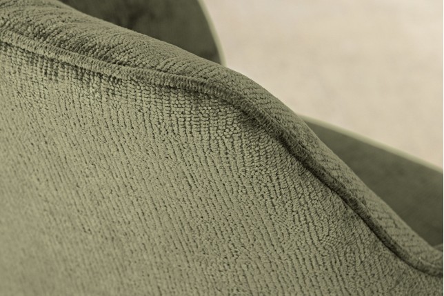 Fauteuil pivotant AVIGNON 360° chenille verte et pieds noirs