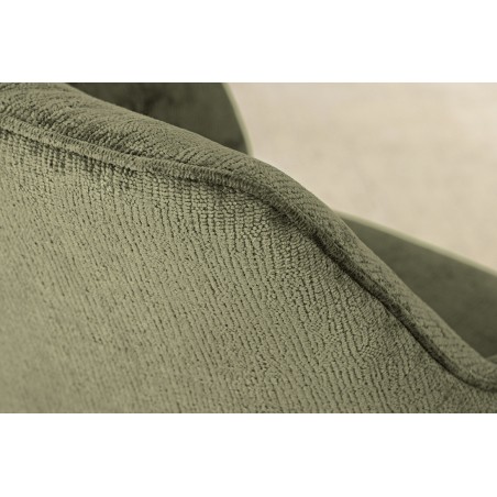 Fauteuil pivotant AVIGNON 360° chenille verte et pieds noirs