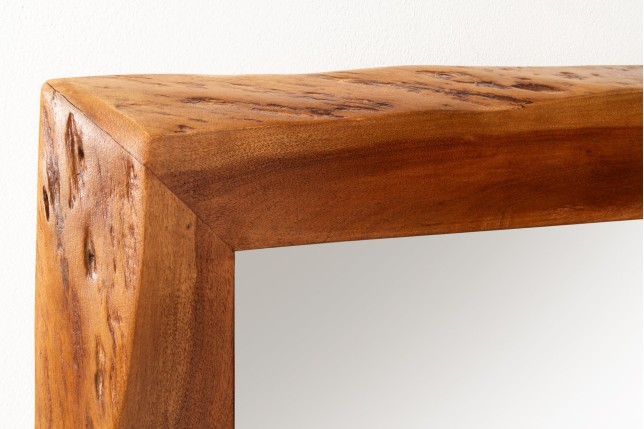 Miroir mural MAMMUT 100cm bois d'acacia brun bord naturel