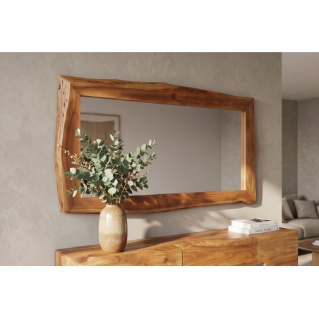 Miroir mural MAMMUT 160cm bois d'acacia brun bord brut